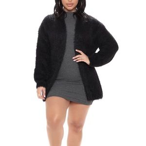 Eyelash knit cardigan